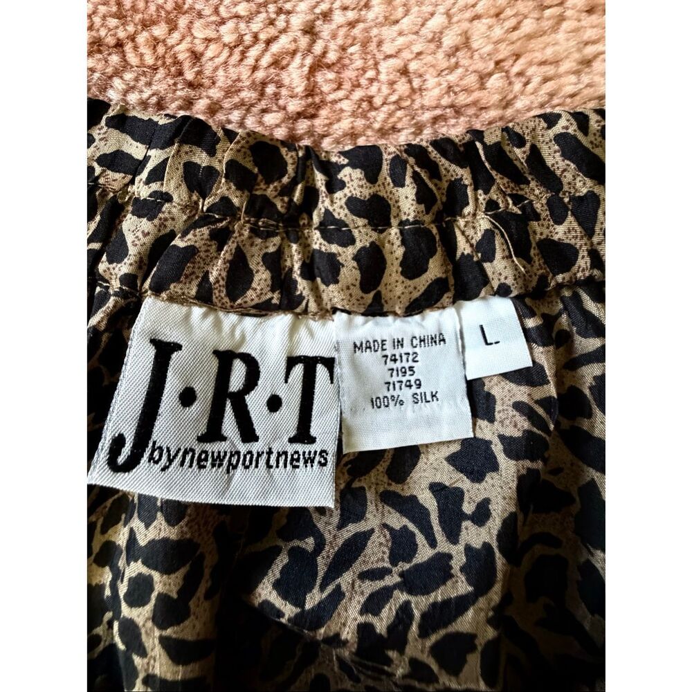 J.R.T. Newport News 100% Silk Leopard Print Maxi Skirt Size L - Picture 2 of 8